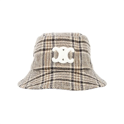 思琳 CELINE Triomphe 水桶帽 2AUE5471S_M TRIOMPHE格纹羊毛渔夫帽 無附屬品