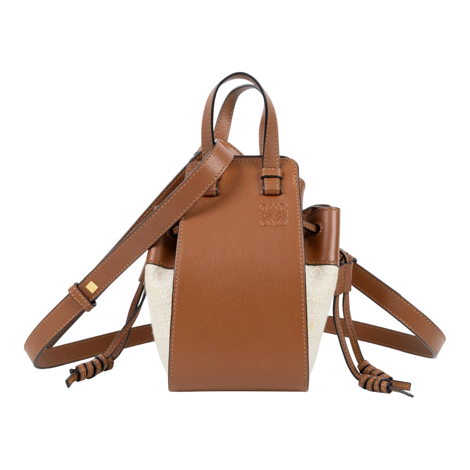 羅意威 LOEWE Mini Hammock drawstring 迷你 小牛皮 肩背 吊床包 A538V07X11  防塵袋/背帶