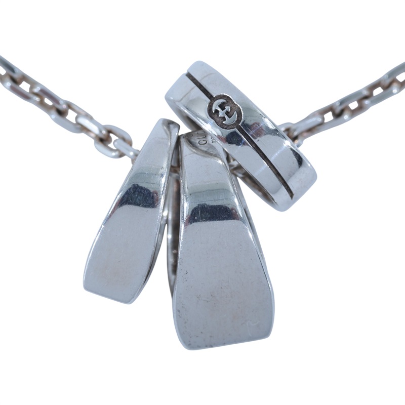 古馳 GUCCI Interlocking G 項鏈  925純銀三環項鍊 原廠盒子/防塵袋