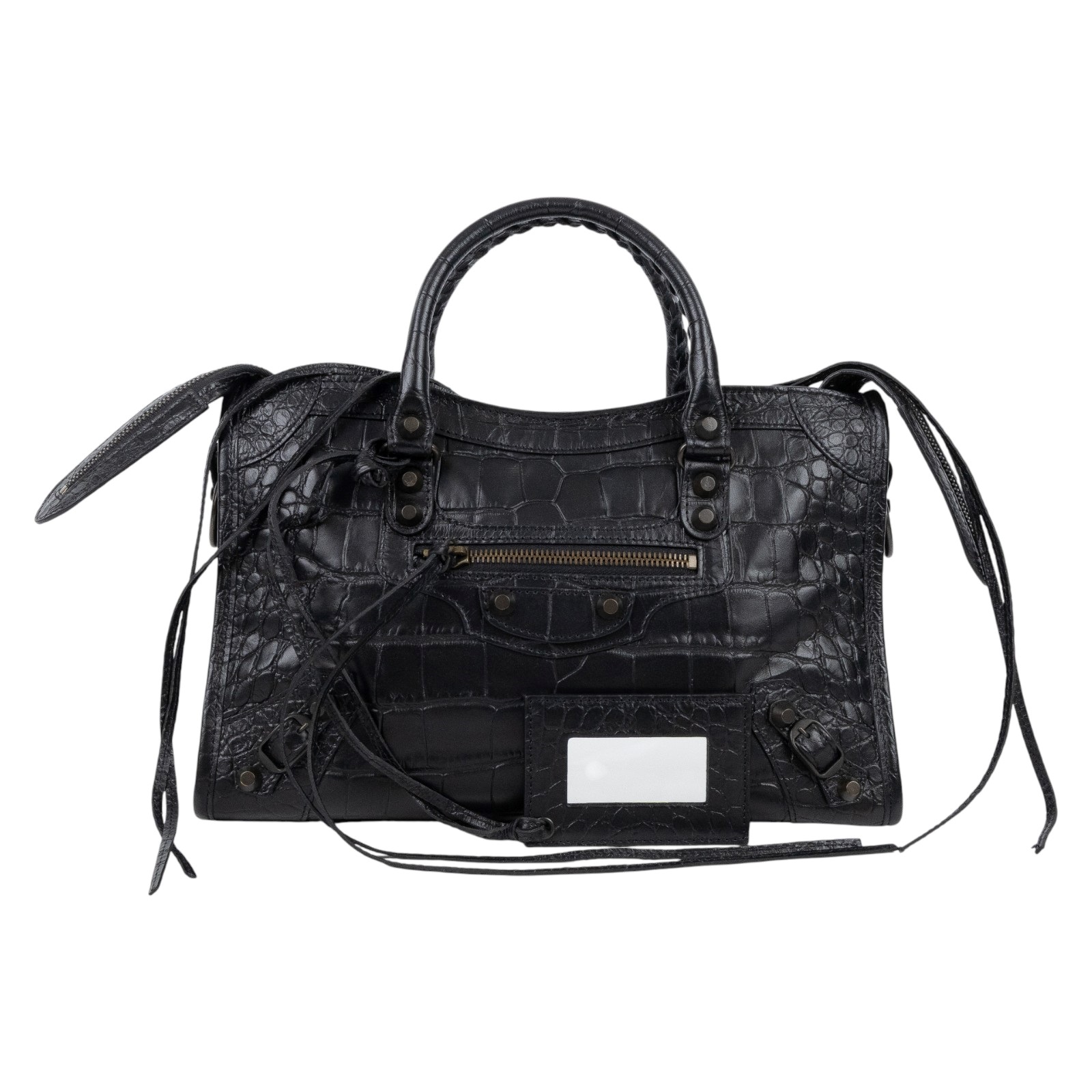 巴黎世家 BALENCIAGA CLassic City S 機車包 431621DLI2T 黑壓紋機車包 防塵袋/背帶2/鏡子/購買證明/發票