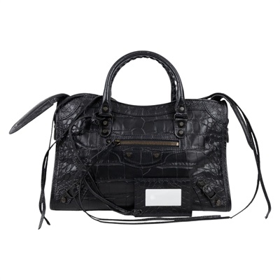 巴黎世家 BALENCIAGA CLassic City S 機車包 431621DLI2T 黑壓紋機車包 防塵袋/背帶2/鏡子/購買證明/發票