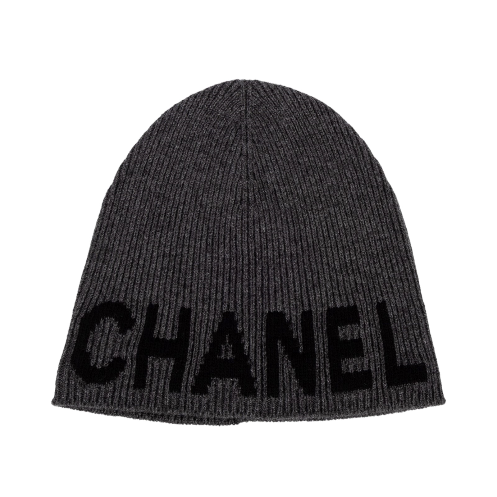 香奈兒 CHANEL LOGO 帽子 毛帽  灰克什米爾毛帽 無附屬品
