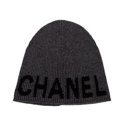 香奈兒 CHANEL LOGO 帽子 毛帽  灰克什米爾毛帽 無附屬品