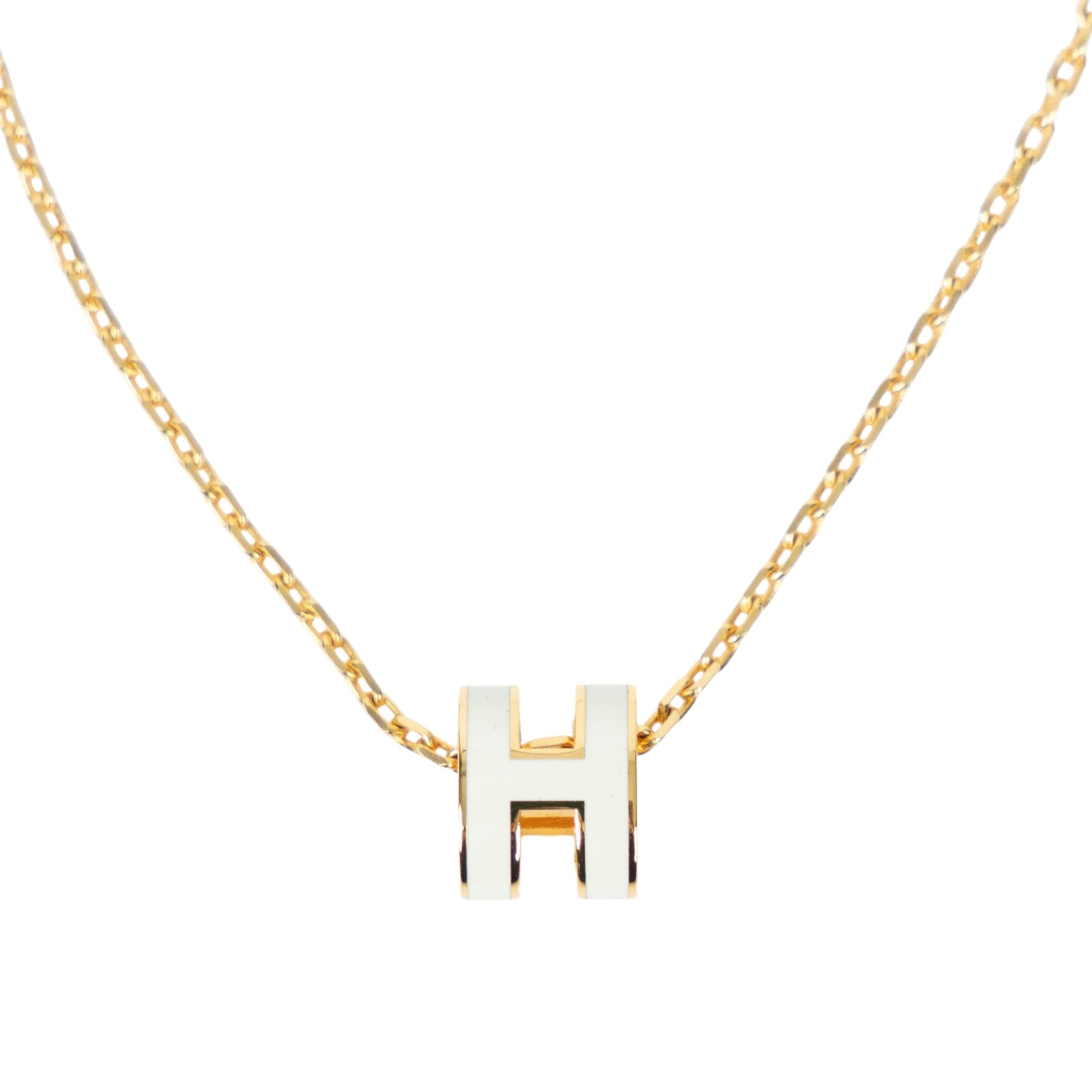 愛馬仕 Hermes Mini Pop H 耳釘 白色 H608002Fv49 ST 02 90 白金MINI POP H項鍊 原廠盒子/內襯