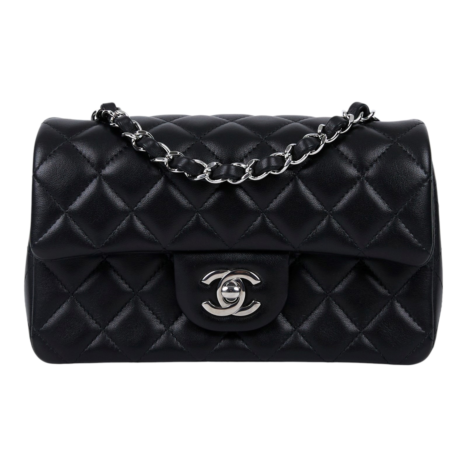 香奈兒 CHANEL CF 迷你 口蓋包 A69900 Y01480 晶片款 黑銀羊COCO20 原廠盒子/防塵袋/購買證明影本