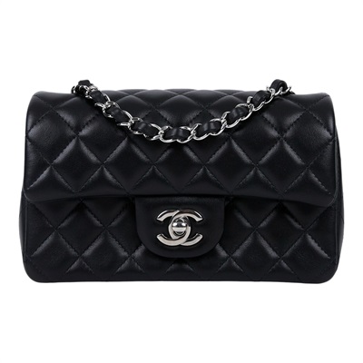 香奈兒 CHANEL CF 迷你 口蓋包 A69900 Y01480 晶片款 黑銀羊COCO20 原廠盒子/防塵袋/購買證明影本