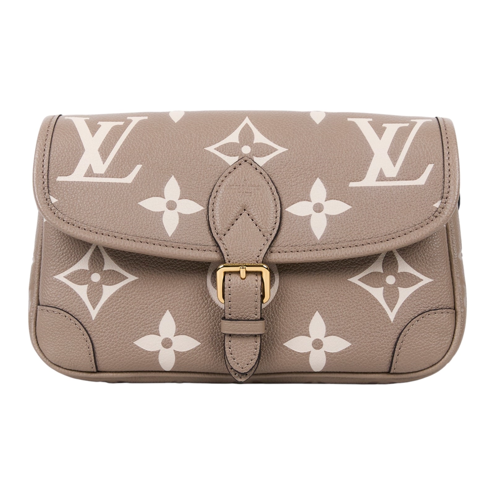 路易威登 LOUIS VUITTON Diane 腋下包法棍 單肩背包 斑鳩灰 奶油色 M46583 晶片款 斑鳩灰Diane肩背包 原廠盒子/防塵袋/背帶2