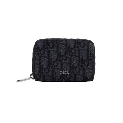 迪奧 CHRISTIAN DIOR 拉鍊零錢包 2ESBC316YSE 黑緹花零錢包 原廠盒子