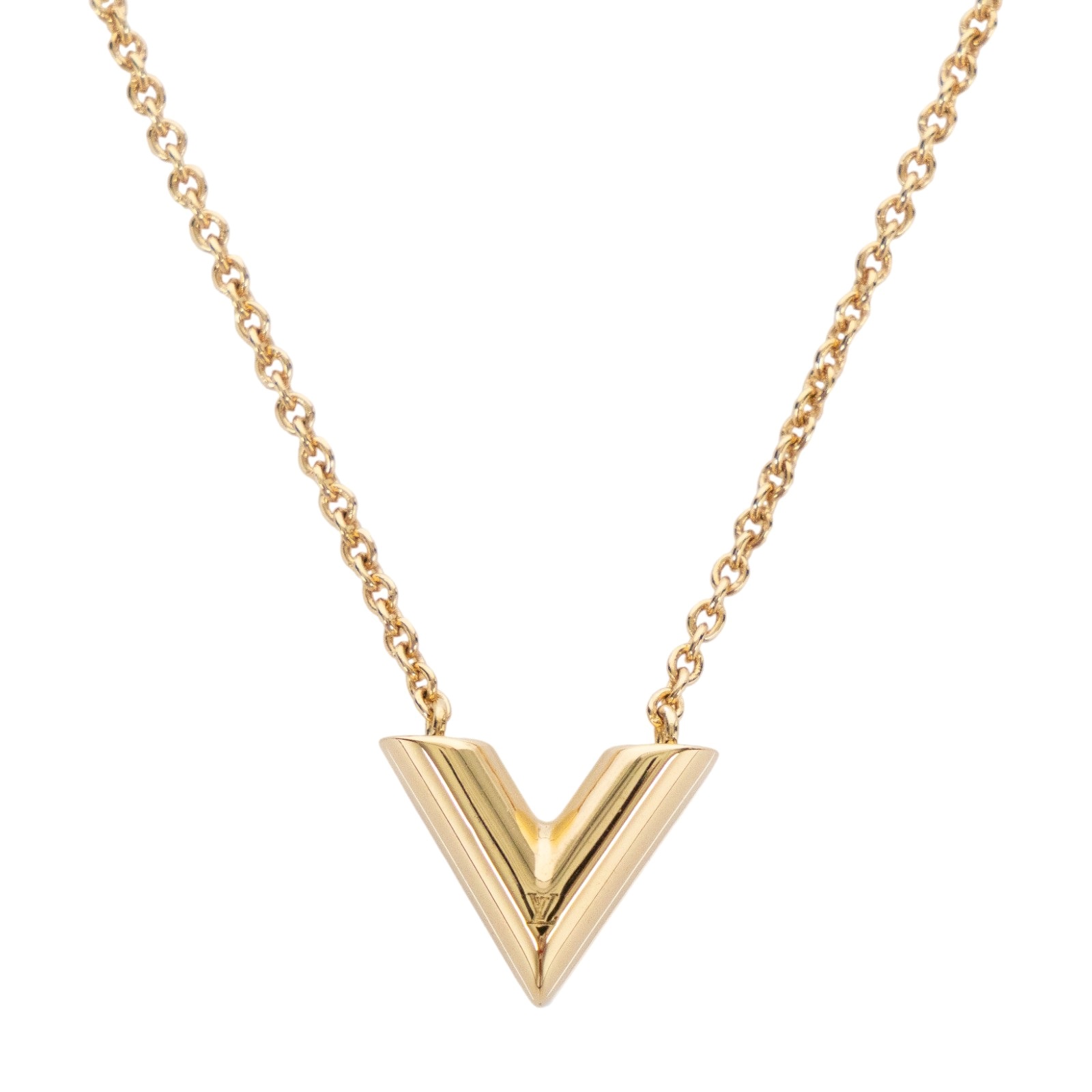 路易威登 LOUIS VUITTON Essential V 項鏈 M00857 金色ESSENTIAL V項鍊 原廠盒子/防塵袋/發票