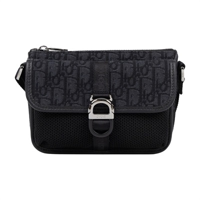 迪奧 CHRISTIAN DIOR Dior 8 Mini Bag 1EIPO312YKY 黑緹花DIOR8郵差包 防塵袋/保證卡