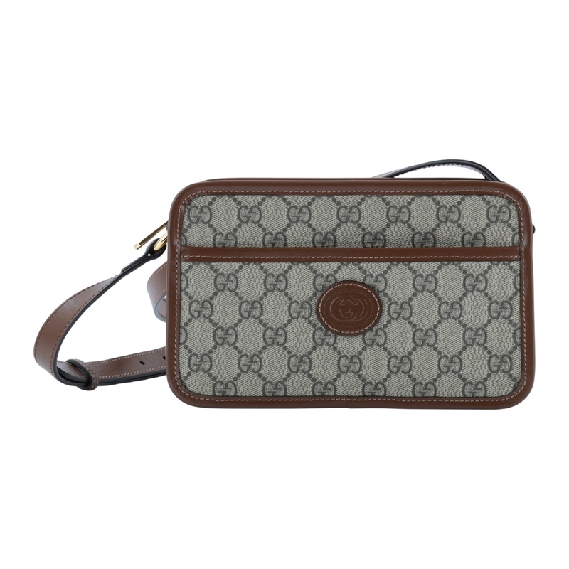 古馳 GUCCI Interlocking G 迷你袋 隨身 肩背 斜背包 658572 92TCG 棕GG紋相機包 無附屬品