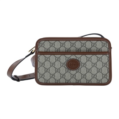 古馳 GUCCI Interlocking G 迷你袋 隨身 肩背 斜背包 658572 92TCG 棕GG紋相機包 無附屬品