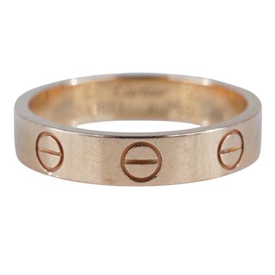 卡地亞 CARTIER Love 戒指 小型款 B4085250 18KRG LOVE戒指#50 原廠盒子2/購買證明/保書