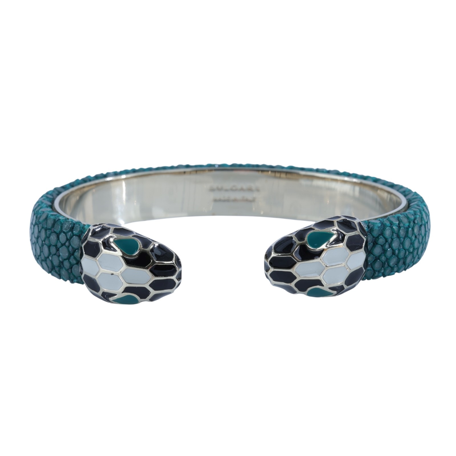 寶格麗 BVLGARI Serpenti Forever 皮革 手鍊 37065_M Serpenti Forever綠皮革手镯 原廠盒子/防塵袋/保證卡