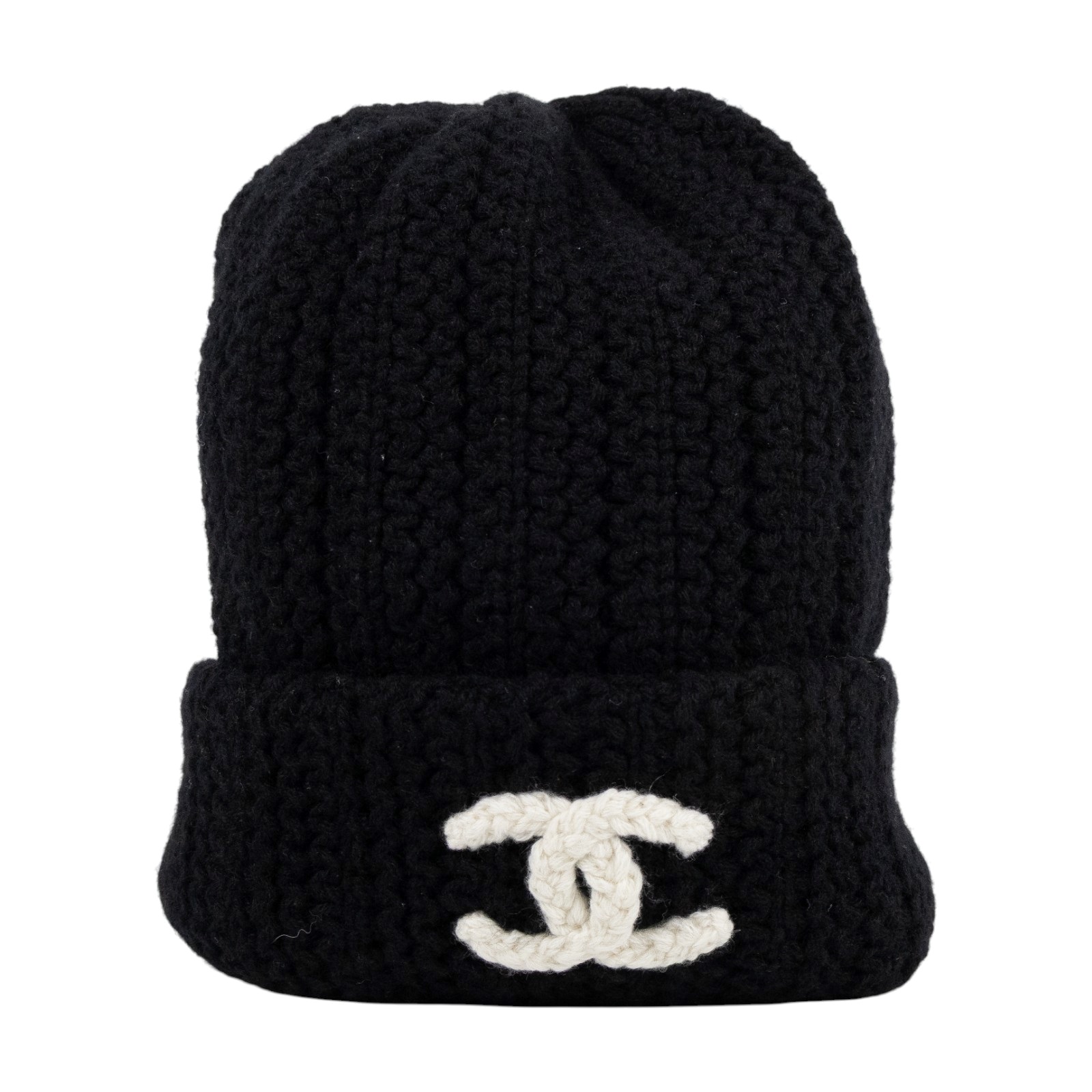 香奈兒 CHANEL CC LOGO 針織 毛帽 帽子 AAA398 黑雙C毛帽 無附屬品