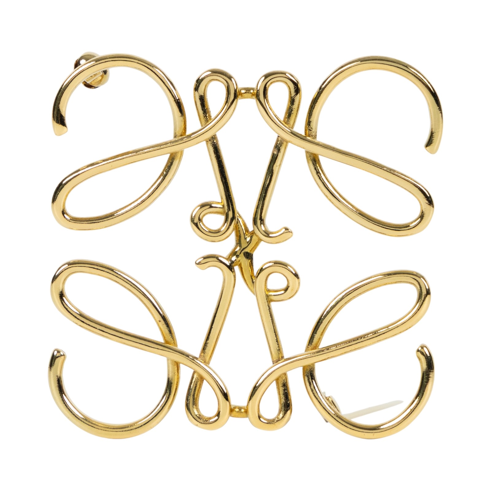 羅意威 LOEWE Anagram 別針 111.27.027 金色LOGO胸針 防塵袋