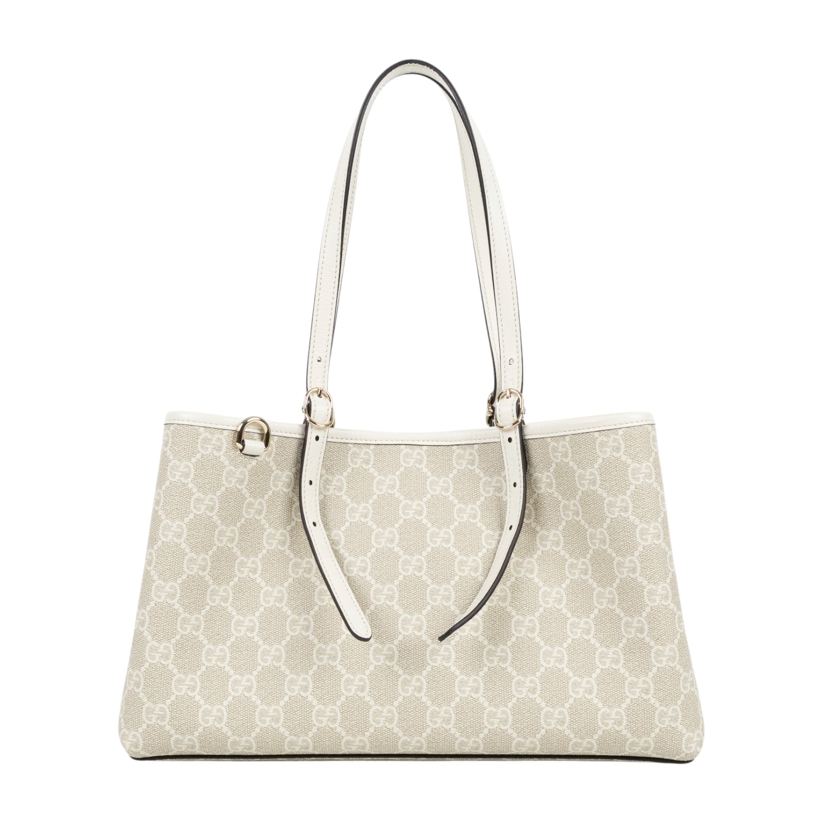 古馳 GUCCI GG Emblem 中型 托特包 815214 FAD6L 白GG Emblem系列托特包 中號 原廠盒子/防塵袋/背帶/購買證明