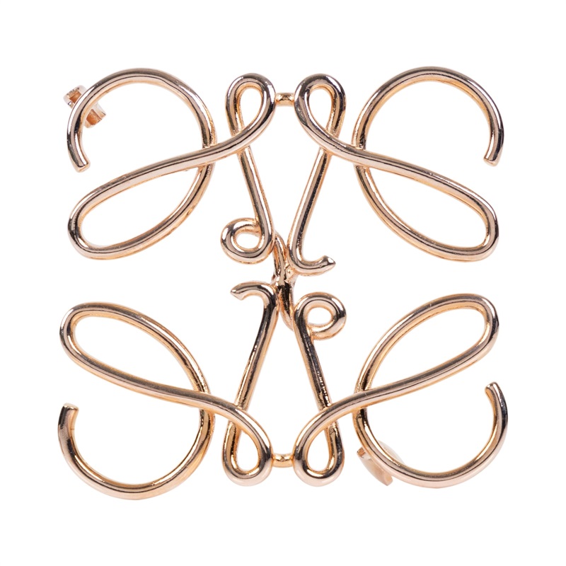 羅意威 LOEWE Anagram 別針 111.25.020 玫瑰色LOGO胸針 原廠盒子/防塵袋