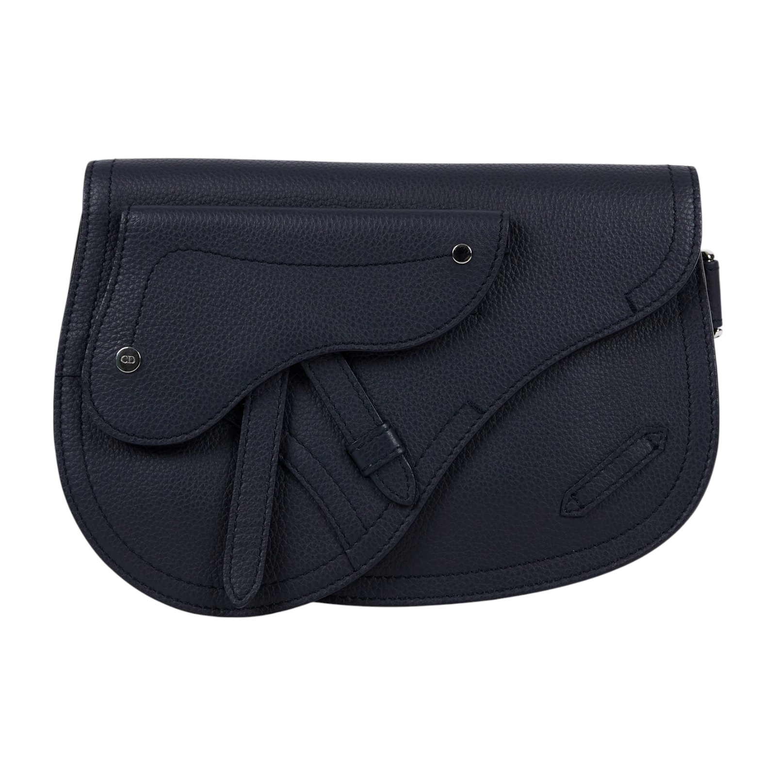 迪奧 CHRISTIAN DIOR Saddle Oblique 馬鞍包 1ADPO095YMJ 藍皮革SADDLE胸包 防塵袋/購買證明