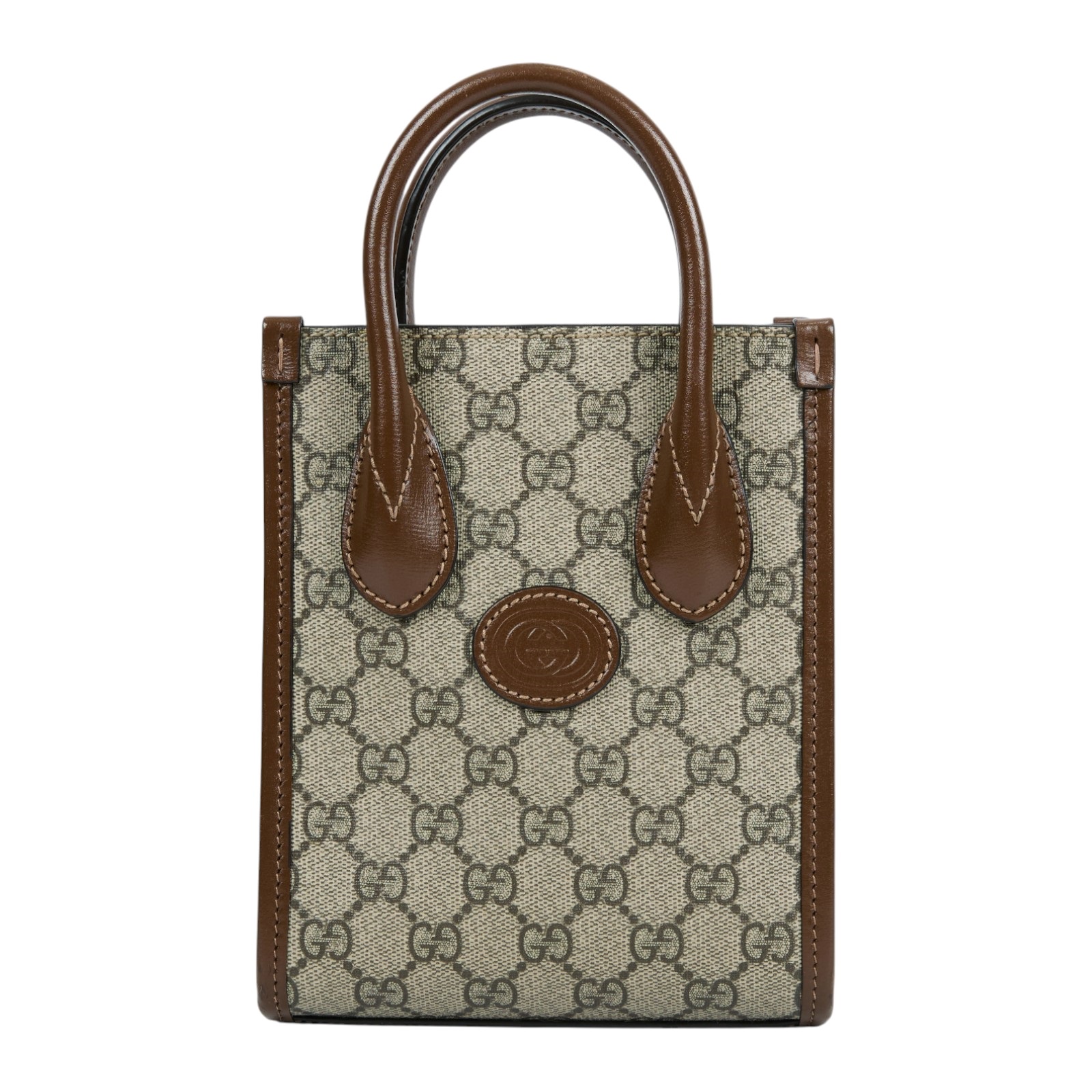 古馳 GUCCI Interlocking G 迷你 手提袋 671623 92TCG 咖INTERLOCKING琴譜 無附屬品