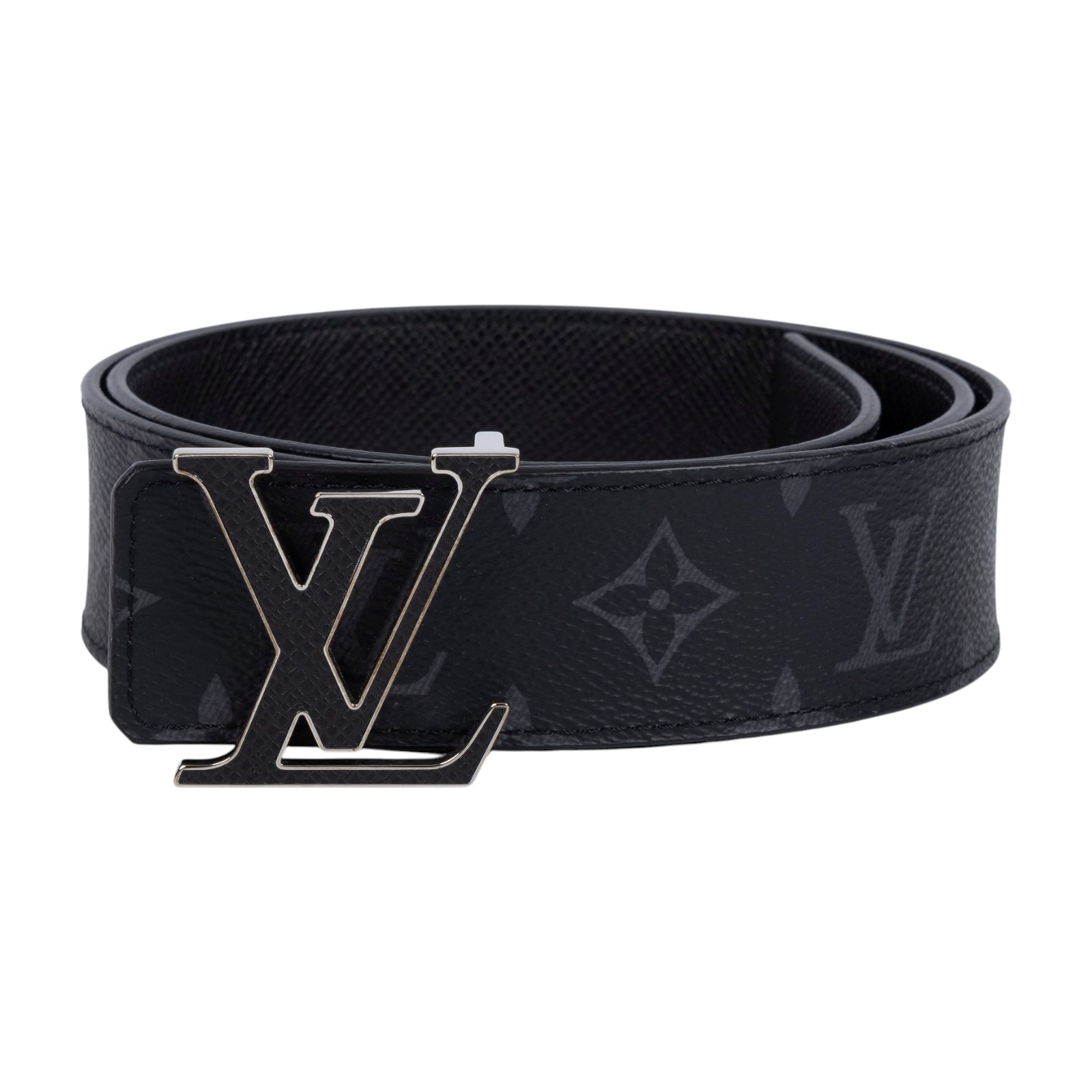 路易威登 LOUIS VUITTON LV Initiales 40毫米 雙面皮帶 M0157V 黑原花皮帶 防塵袋/原廠盒子