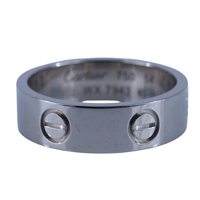 卡地亞 CARTIER Love 戒指 經典款 B4084754 WG LOVE戒指 寬版 #54 原廠盒子2/購買證明