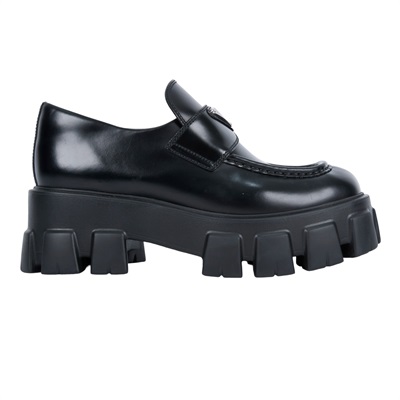 普拉達 PRADA Monolith 亮面 牛津鞋 1D663M_055_38 黑皮鞋 無附屬品