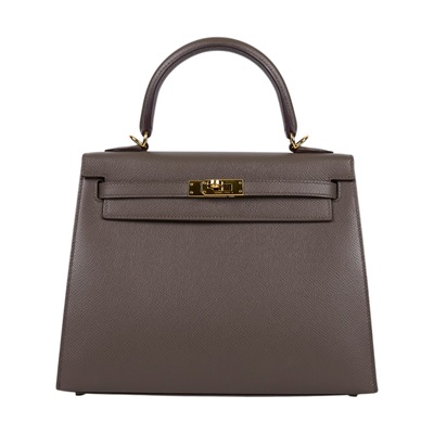 愛馬仕 Hermes Kelly Bag 凱莉包 25 錫器灰 金色五金 H038416CC8F /C011 /8F/GRIS ETAIN  原廠盒子/鎖組/背帶/防塵袋