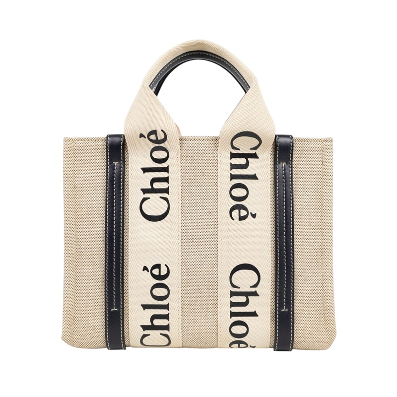 蔻依 CHLOE Woody Small 手提包 肩背包 托特包 CHL23UP873L10247 藍色帆布WOODY 防塵袋/保證卡