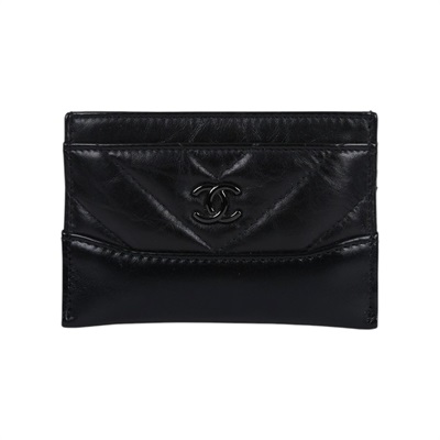 香奈兒 CHANEL 金釦 流浪卡夾 卡包 卡套 小皮件 A84386 28開 黑SO BLACK流浪卡夾 原廠盒子/防塵袋/保證卡/購買證明影本