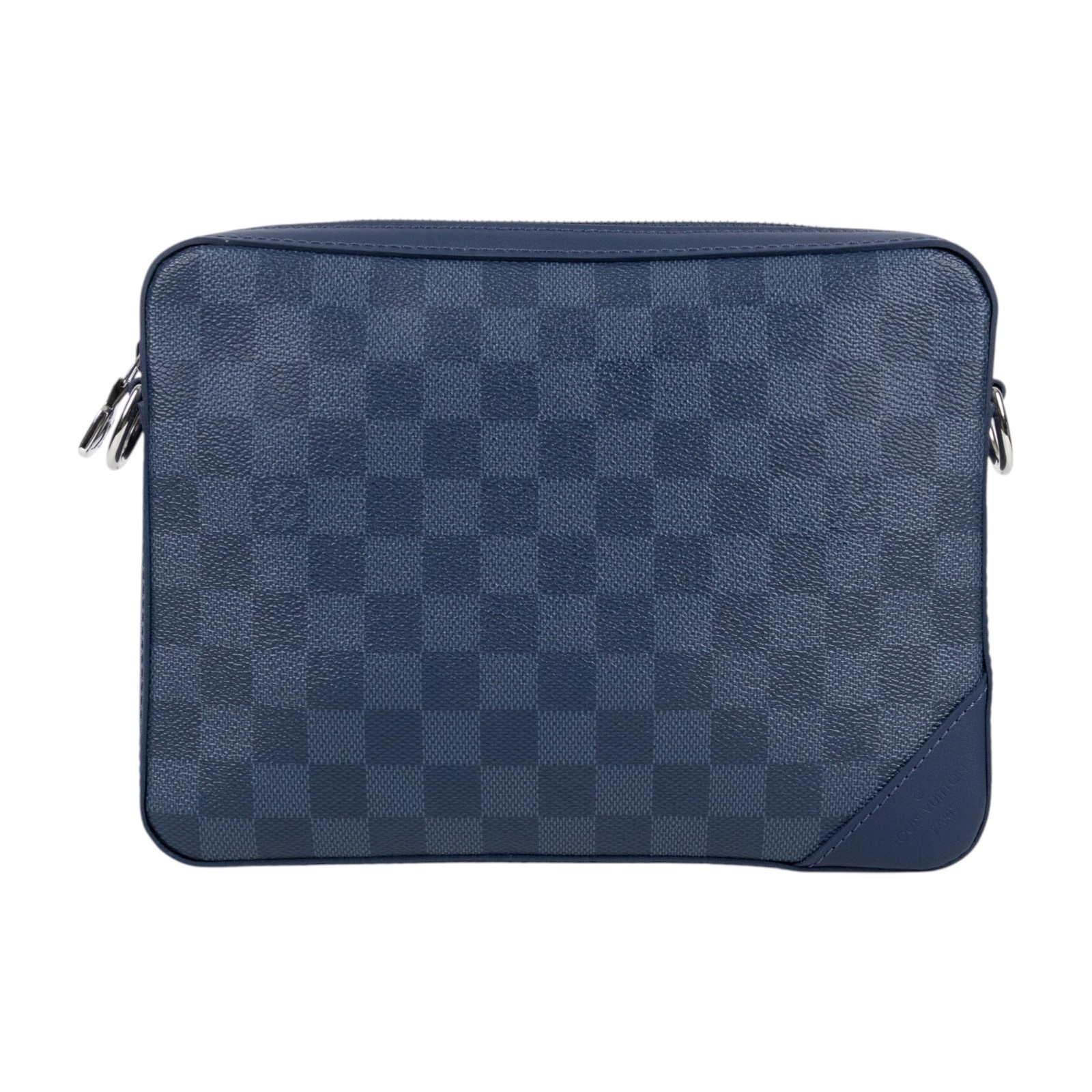 路易威登 LOUIS VUITTON Trio 三合一 郵差包 斜背包 N40438 晶片款 藍棋盤格三合一郵差包 原廠盒子/防塵袋/背帶/內袋2