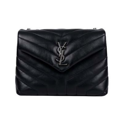 聖羅蘭 YSL SAINT LAURENT Loulou 絎縫 小牛皮 TOY 小型 手袋  肩背 斜背包 銀色五金 494699DV726  防塵袋