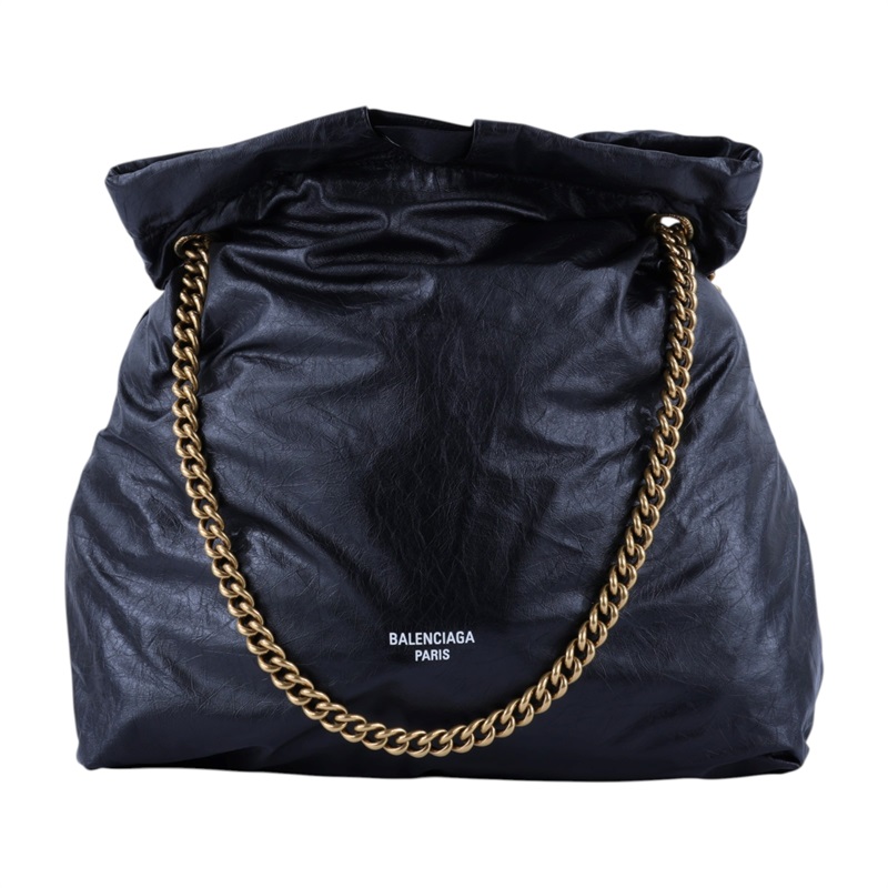 巴黎世家 BALENCIAGA Crush 束口購物包 中型 742941210IT 黑金CRUSH托特包 中號 無附屬品