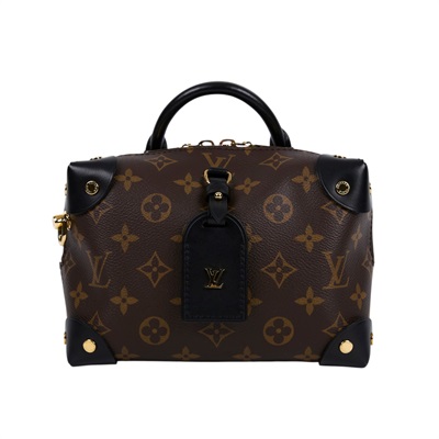 路易威登 LOUIS VUITTON Petite Malle Souple 經典帆布 拉鍊 手提 斜背包 M45571 晶片款  防塵袋