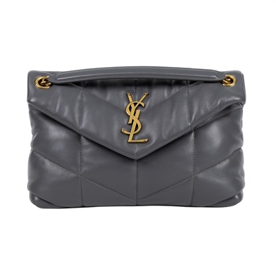聖羅蘭 YSL SAINT LAURENT Puffer 絎縫納帕皮包 小型 5774761EL07 灰LOULOU PUFFER 無附屬品