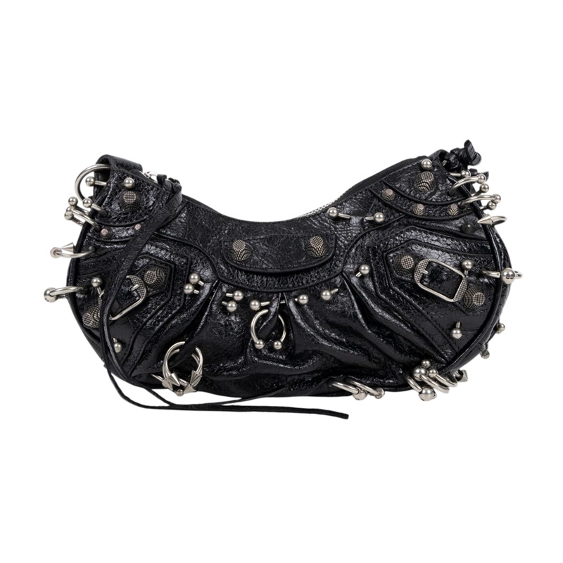 巴黎世家 BALENCIAGA Le cagole XS 半月 可頌包 6713091VG9Y 黑鉚釘NEO CAGOLE 防塵袋/鏡子