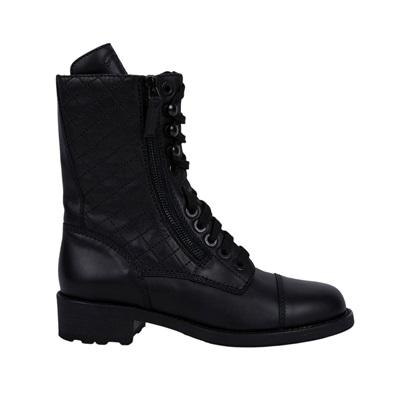 香奈兒 CHANEL CC LOGO 長靴 靴子 鞋子 G28636_365 黑菱格短靴#36.5 原廠盒子/防塵袋