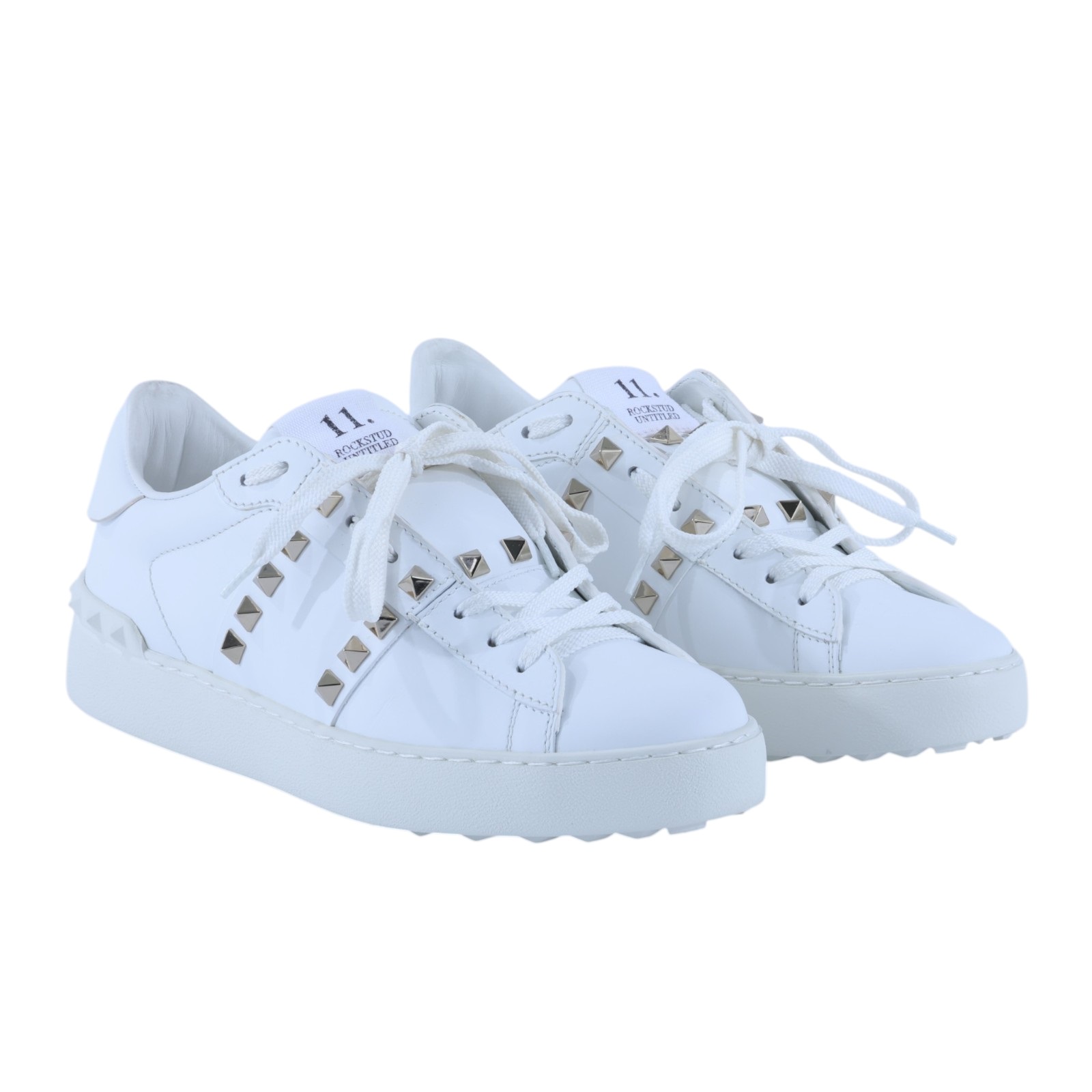 范倫鐵諾 VALENTINO Garavani Studs 低筒運動鞋 TZA01W2_365 白鉚釘運動鞋#36.5 原廠盒子/防塵袋