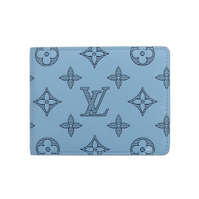 路易威登 LOUIS VUITTON Multiple 短夾 錢包 M14802 晶片款 天空藍Multiple 短夾 無附屬品