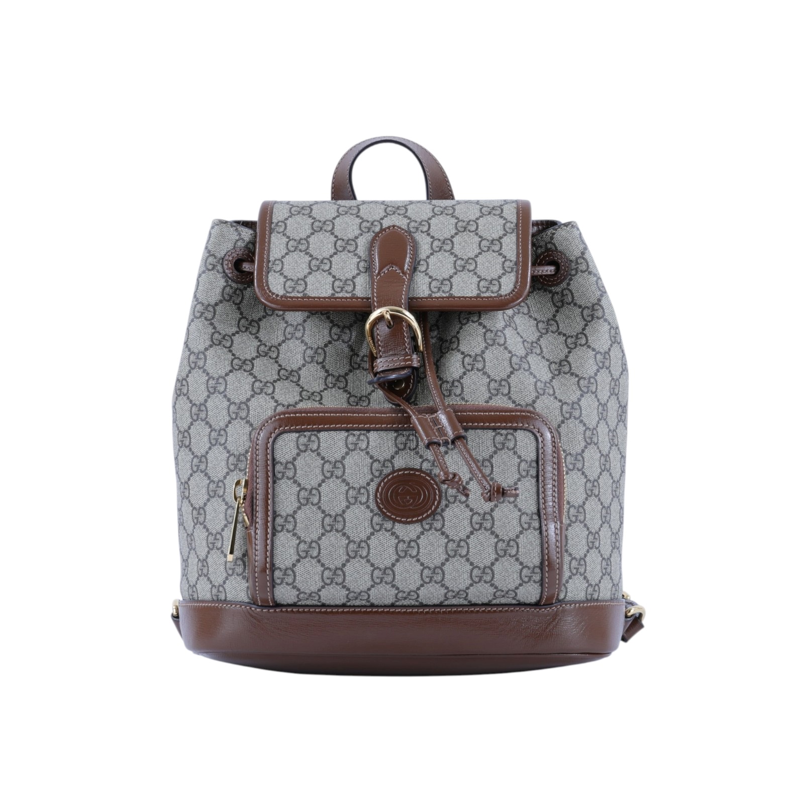 古馳 GUCCI Interlocking G 後背包 674147 92THG 棕GG紋後背包 防塵袋