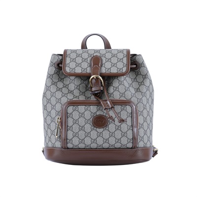 古馳 GUCCI Interlocking G 後背包 674147 92THG 棕GG紋後背包 防塵袋