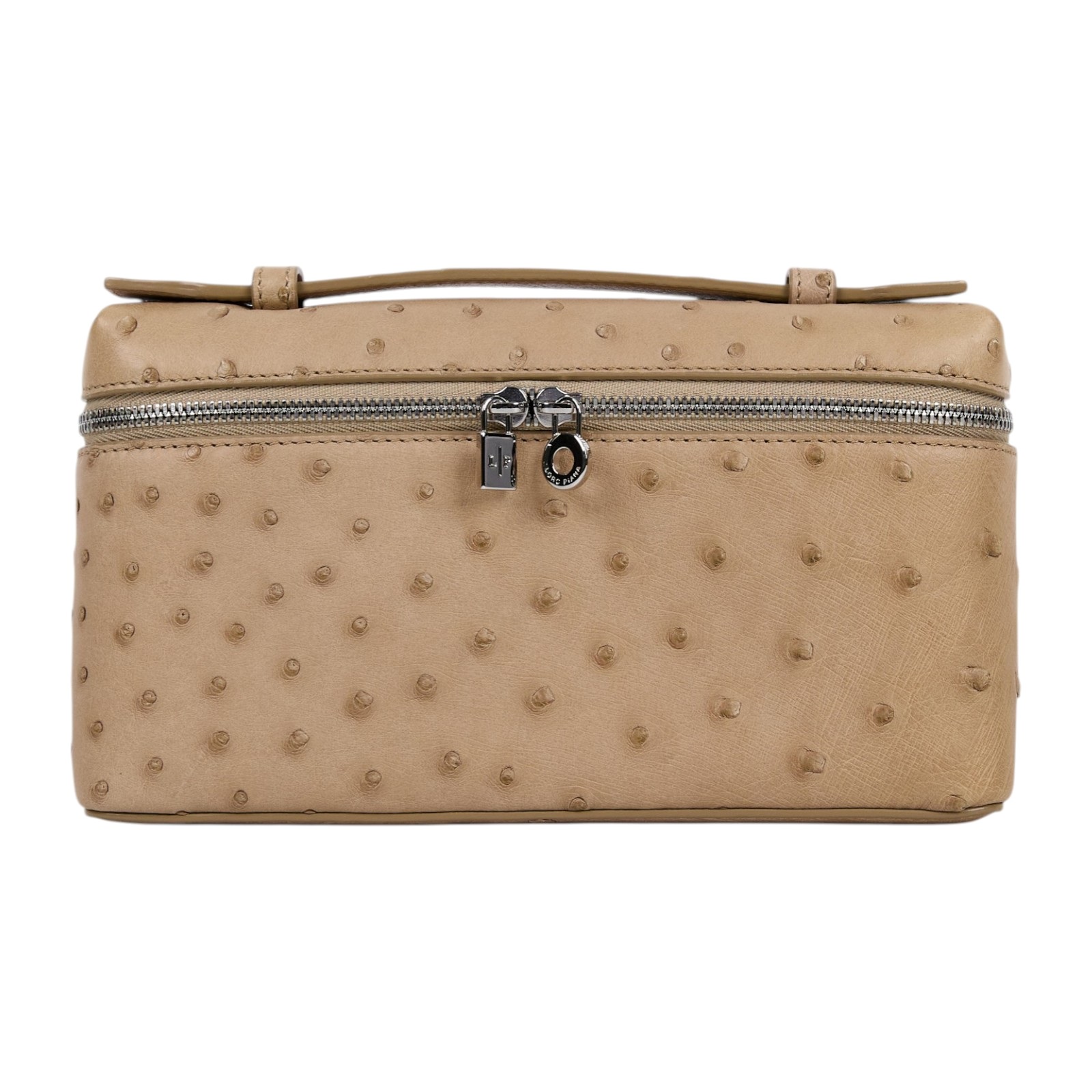 諾悠翩雅 LORO PIANA Extra Pouch L19 手拿包  奶茶鴕鳥皮EXTRA POCKET L19 防塵袋/背帶