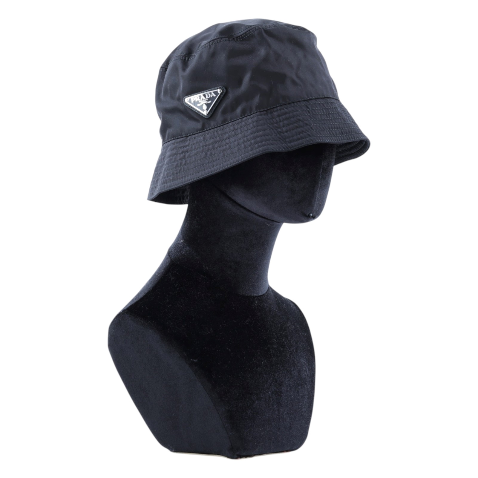 普拉達 PRADA Re-Nylon 漁夫帽 1HC137_2DMI_M 黑鐵牌漁夫帽#M 防塵袋