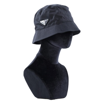 普拉達 PRADA Re-Nylon 漁夫帽 1HC137_2DMI_M 黑鐵牌漁夫帽#M 防塵袋