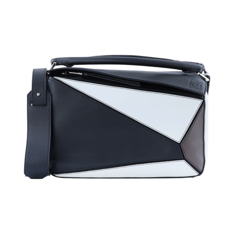 羅意威 LOEWE Medium Puzzle bag 中型 手提 斜背 肩背包  黑白拚咖PUZZLE MEDIUM 防塵袋