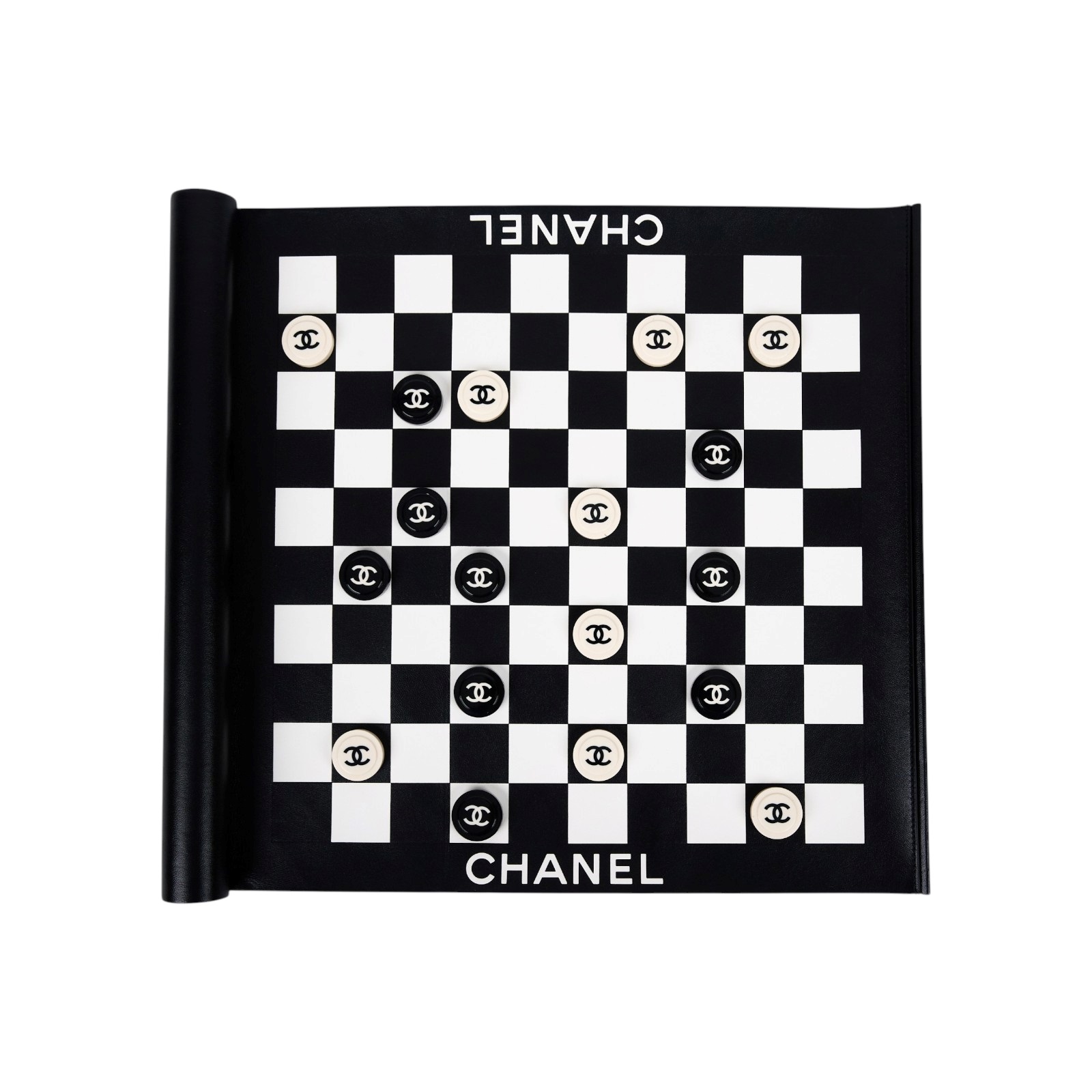 香奈兒 CHANEL Jeu de Dame 西洋跳棋 遊戲套裝 2021高級手工坊系列 AA7749 B06244 秋冬黑羊皮雙C標誌棋盤格紋套裝 原廠盒子2/防塵袋