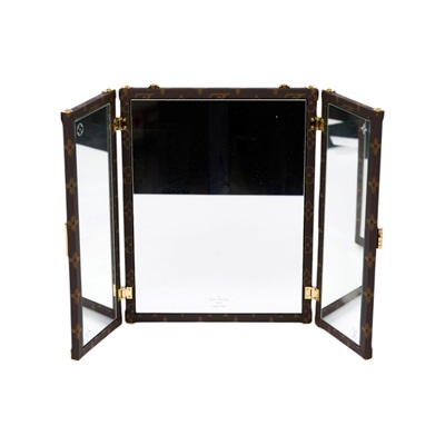路易威登 LOUIS VUITTON Home 老花 行李箱鏡子 GI0554 原花三折鏡 原廠盒子