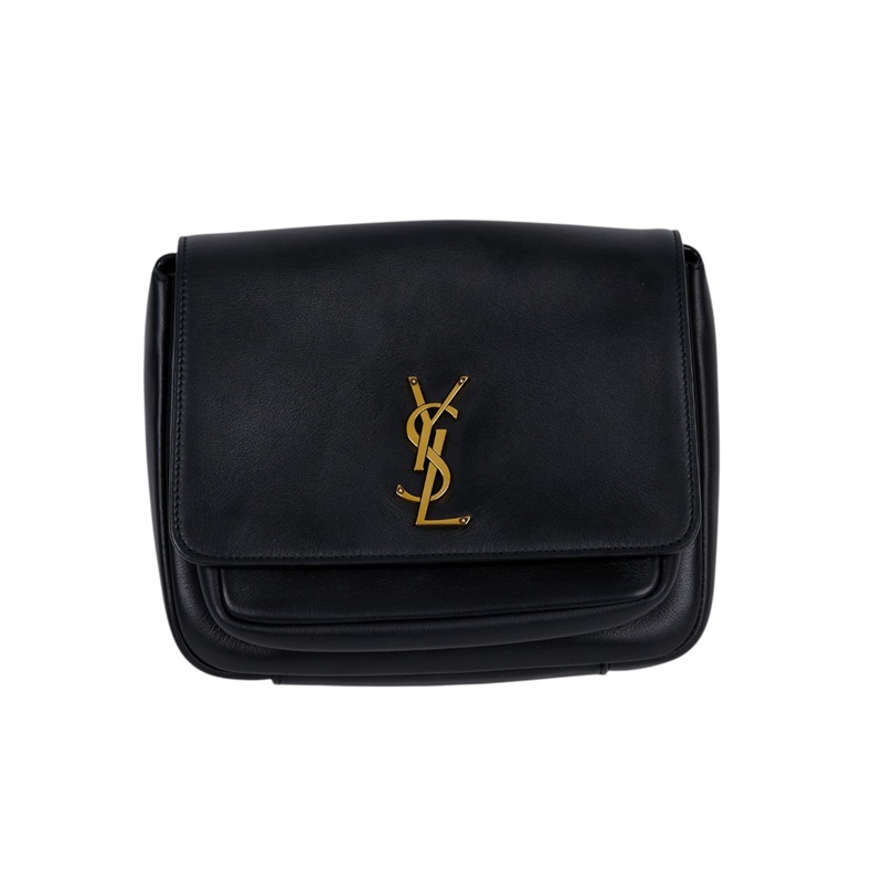 聖羅蘭 YSL SAINT LAURENT Niki satchel 皮革 肩背包 718556AAD39 黑NIKI SATCHEL斜背 原廠盒子/防塵袋