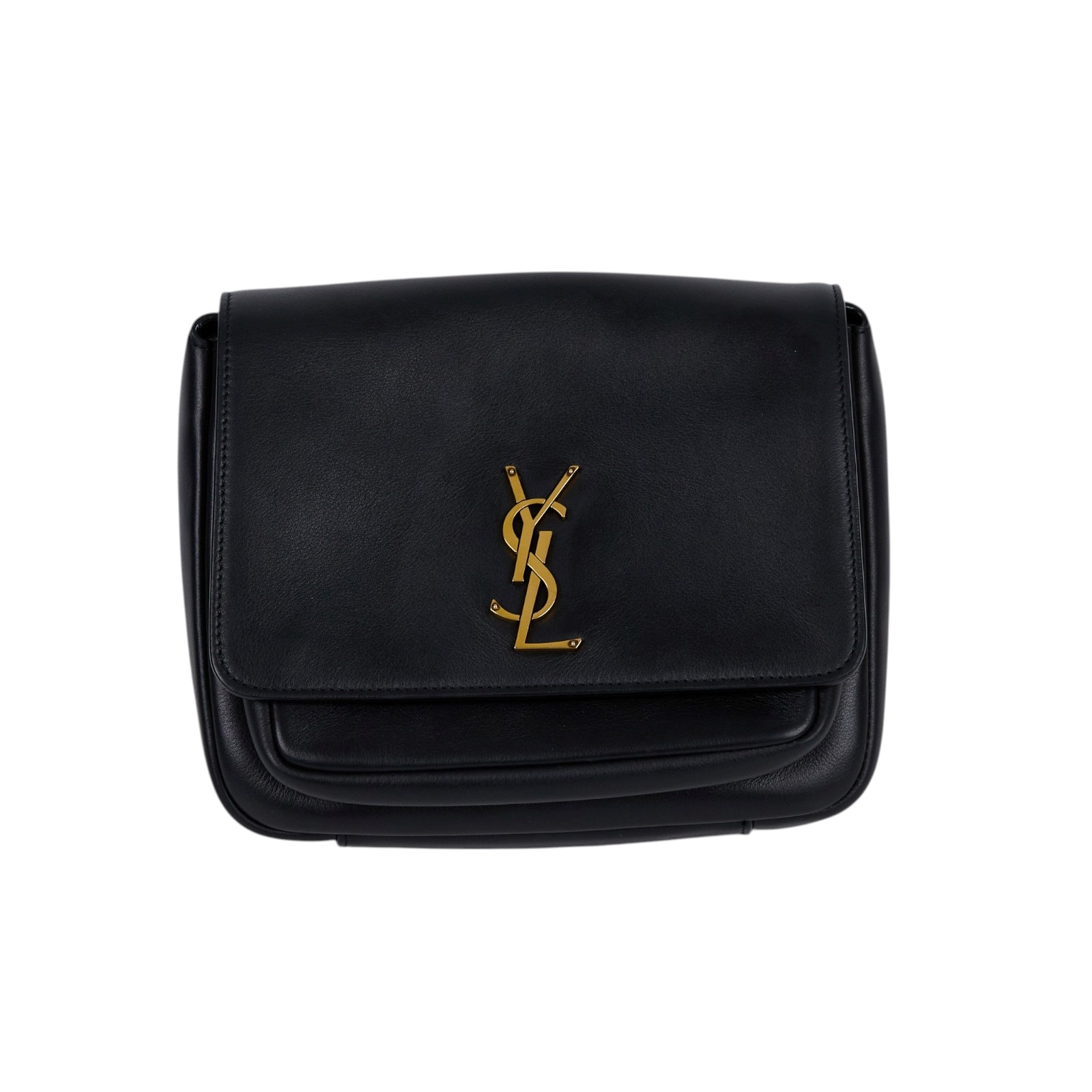聖羅蘭 YSL SAINT LAURENT Niki satchel 皮革 肩背包 718556AAD39 黑NIKI SATCHEL斜背 原廠盒子/防塵袋