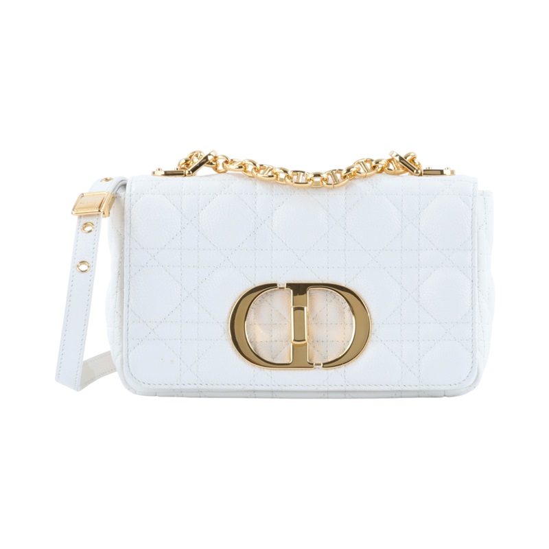 迪奧 CHRISTIAN DIOR Caro 小牛皮 小號 肩背 手袋 M9241UWHC 白金CARO肩背包 小號 原廠盒子/防塵袋